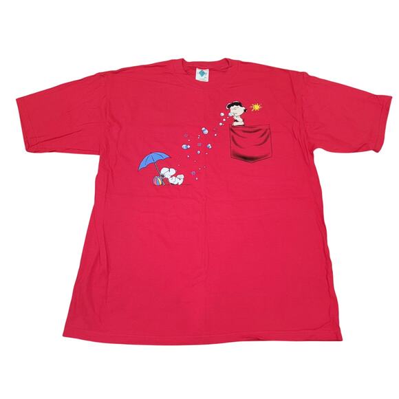 Peanuts Snoop and Lucy Tour Champ Y2K T-Shirt Red size XXL 100% Cotton BNWT - Picture 1 of 6